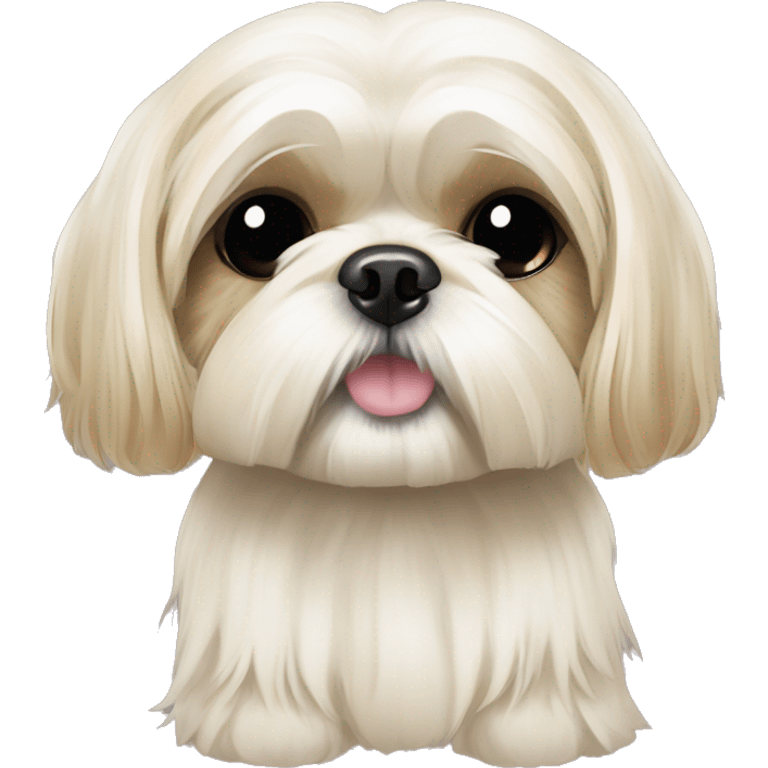 golden cream shih tzu white girl cute medium hair goth bow emoji