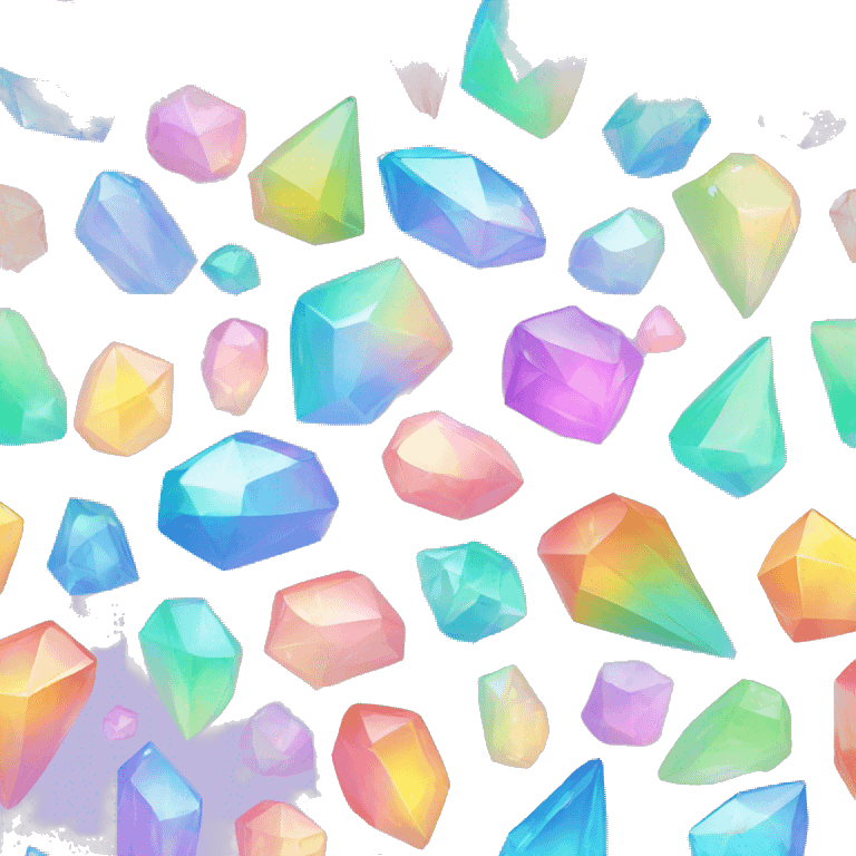 Pastel iridescent rainbow crystal clusters emoji