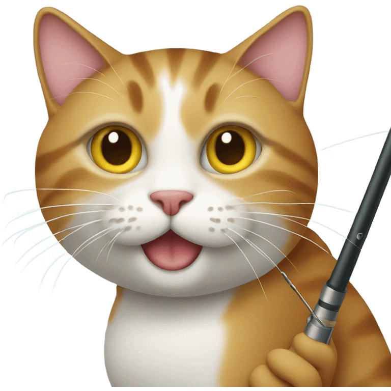 Cat with fishing rod emoji