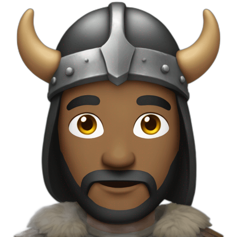 black haired man wearing a viking hat emoji