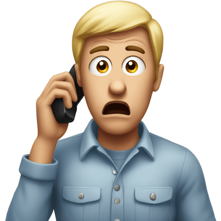 Person on phone shocked scared  emoji