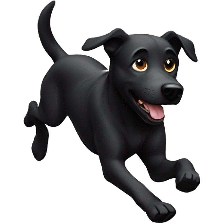 Black dog running emoji