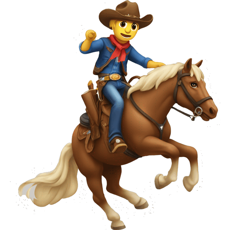 Cowboy riding horse 4th july emoji