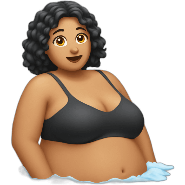 Thick Woman bathing emoji