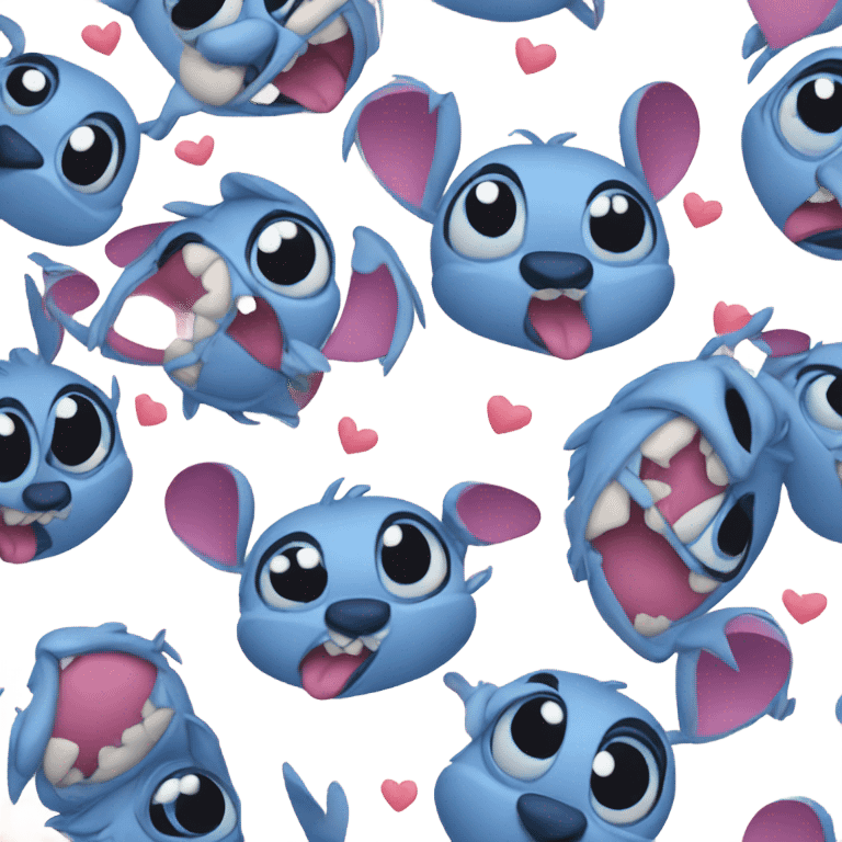 stitch with hearts emoji