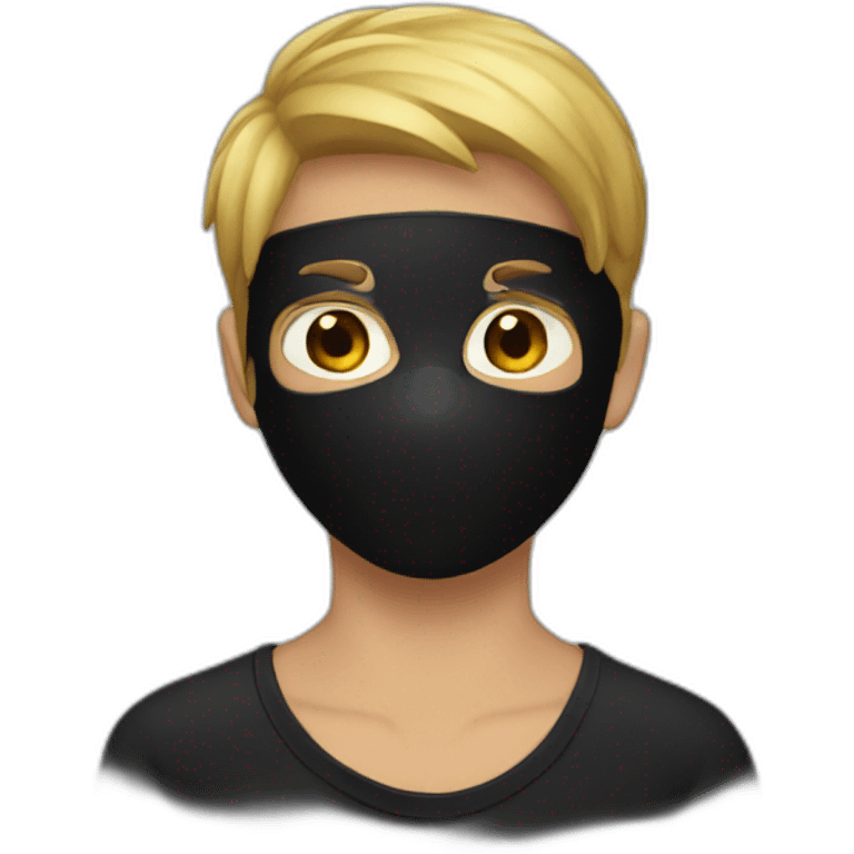 Boy wear black mask  emoji