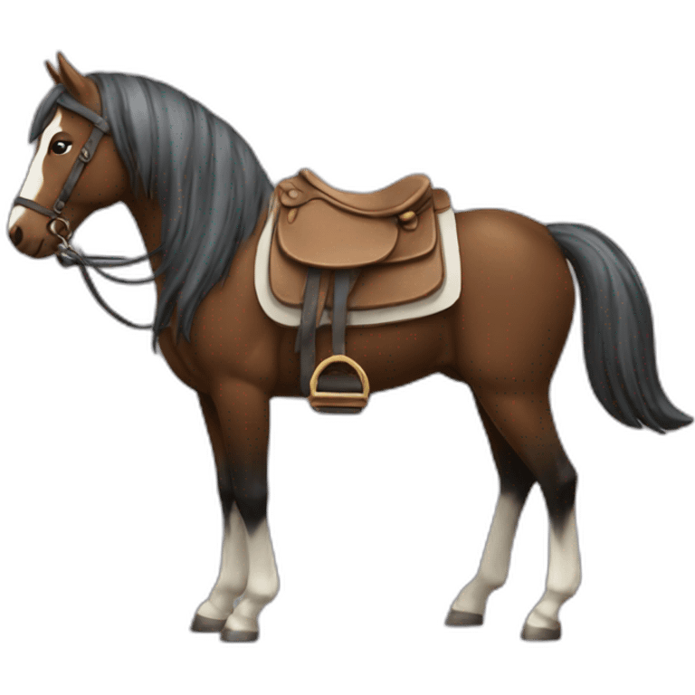 Chat sur un cheval emoji