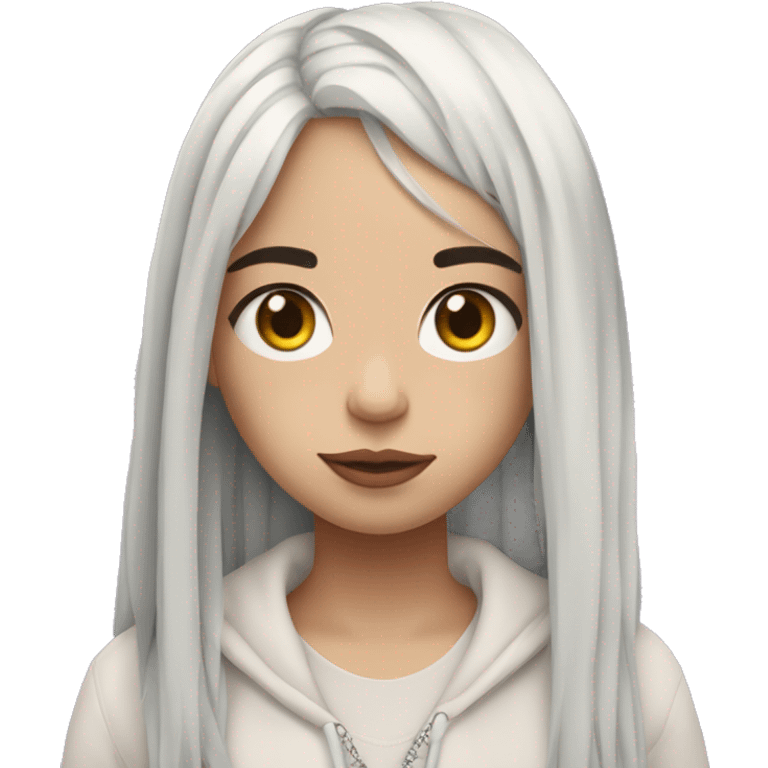 Uma menina parecida com a Billie Eilish  emoji