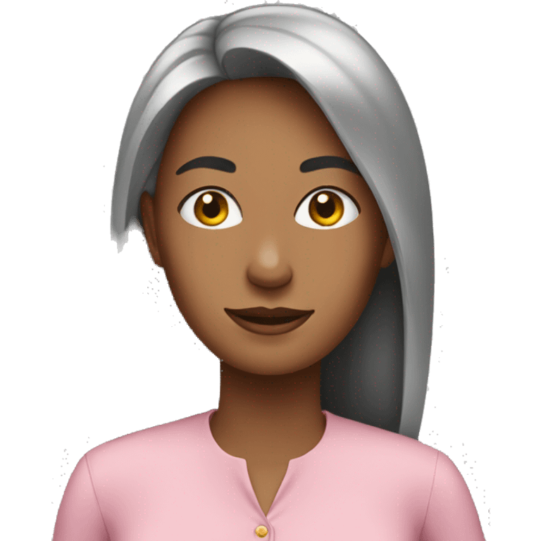 Woman with pink dress shirt emoji