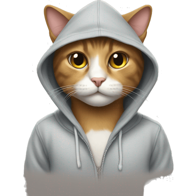 Cat wearing a hoodie  emoji