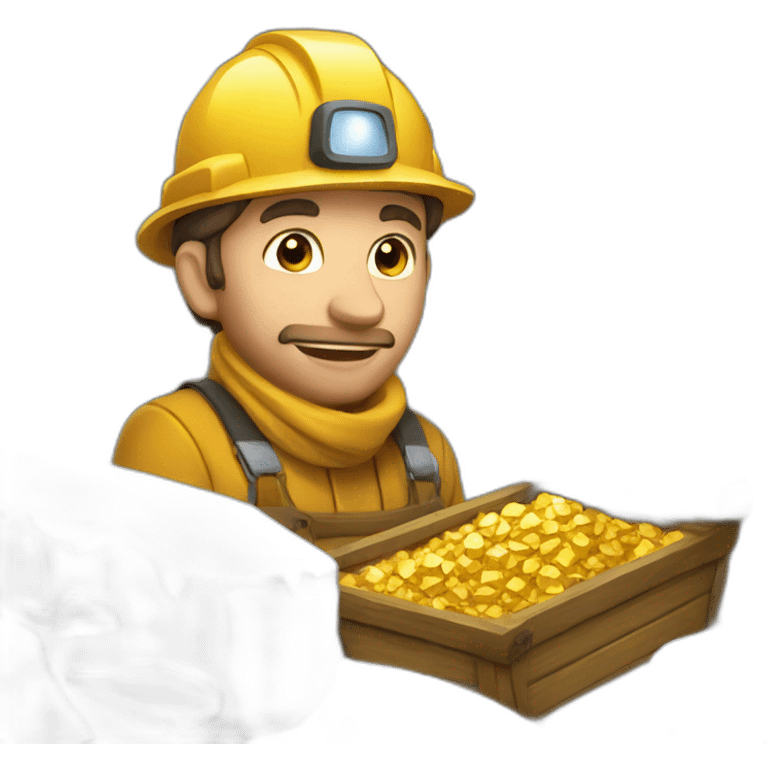 gold mining under snow emoji