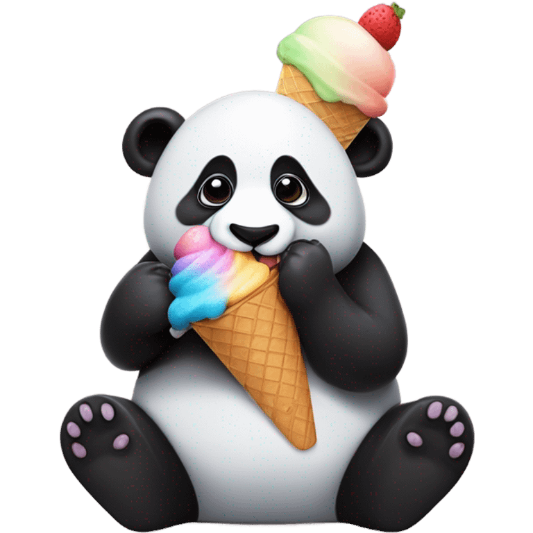 Panda eating ice cream emoji