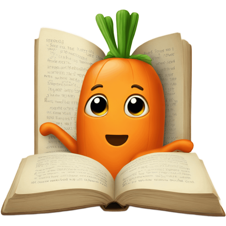 carrot reading book emoji