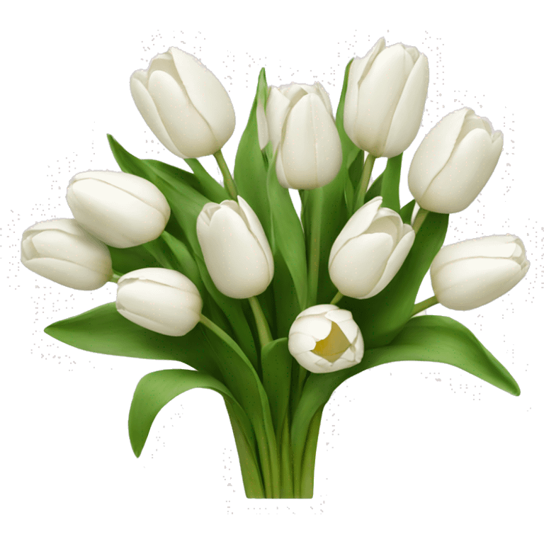 White tulips bouquet  emoji