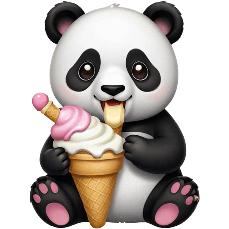 Panda eating ice cream emoji