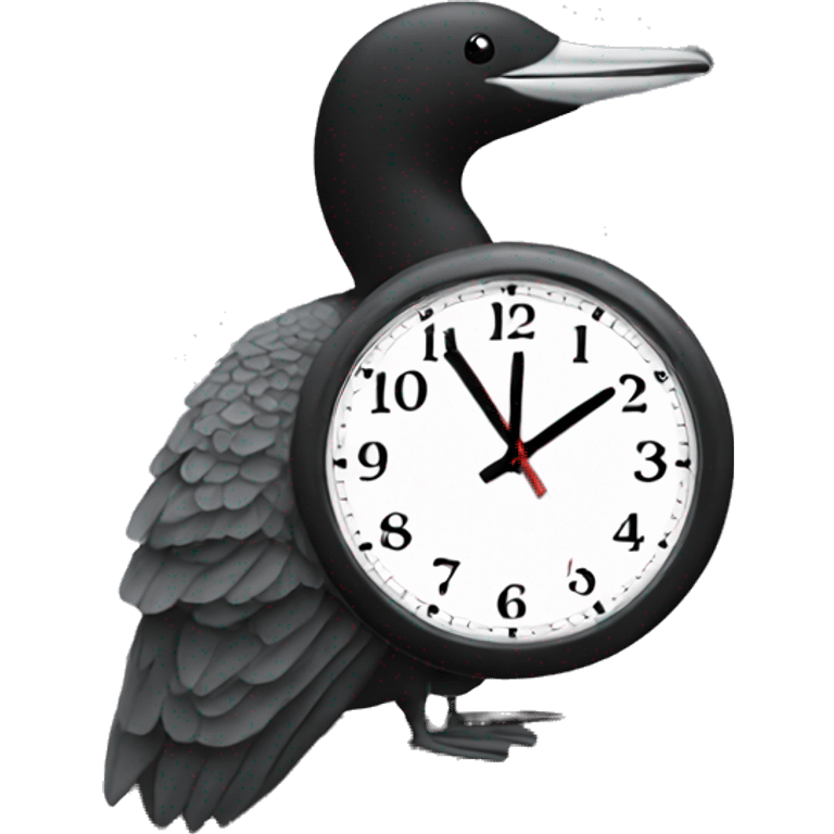 Loon watching clock emoji