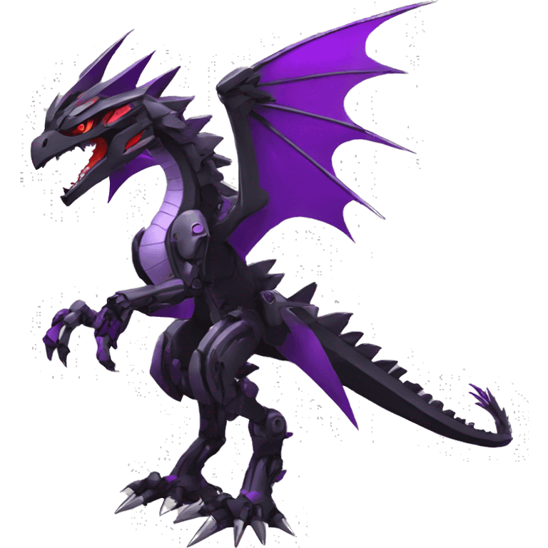  Cool Edgy Black Purple Red Digimon-Fakemon-Raptor-Dragon-Mecha full body emoji