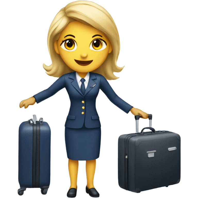 FLIGHT ATTENDANT WITH A LUGGAGE emoji