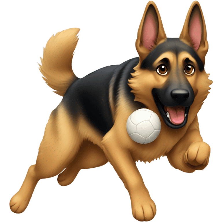 German shepherd chasing ball emoji