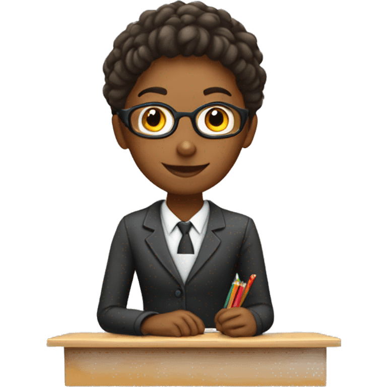 school teacher with desk  emoji