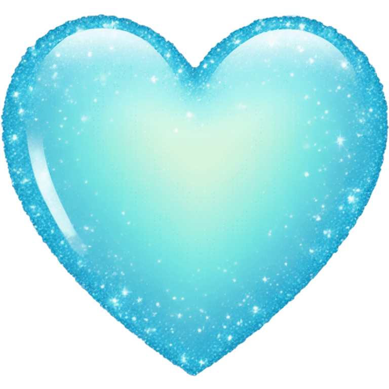 Light blue love heart with sparkles  emoji