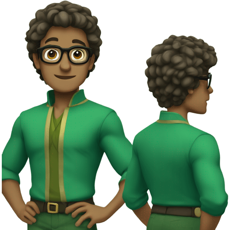 Milo thatch from Atlantis with his glasses and green outfit  emoji