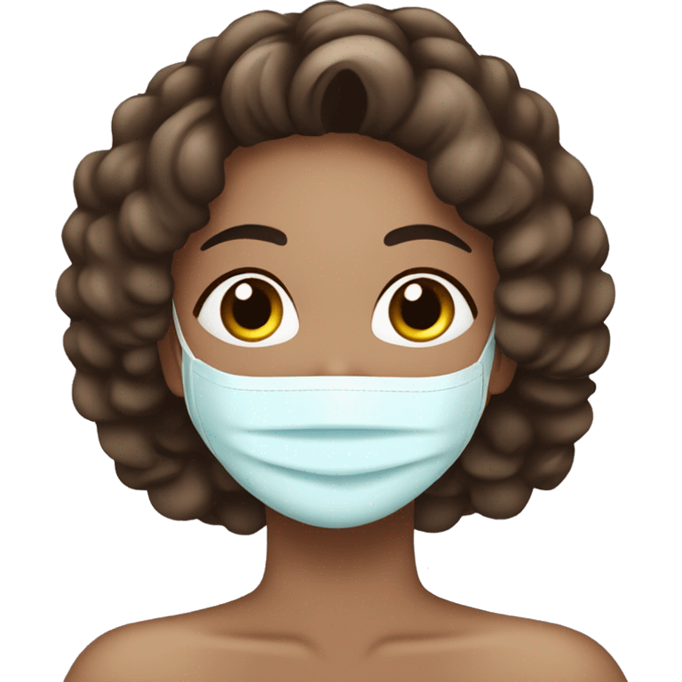 Lady with face mask spa beauty full face relaxing emoji