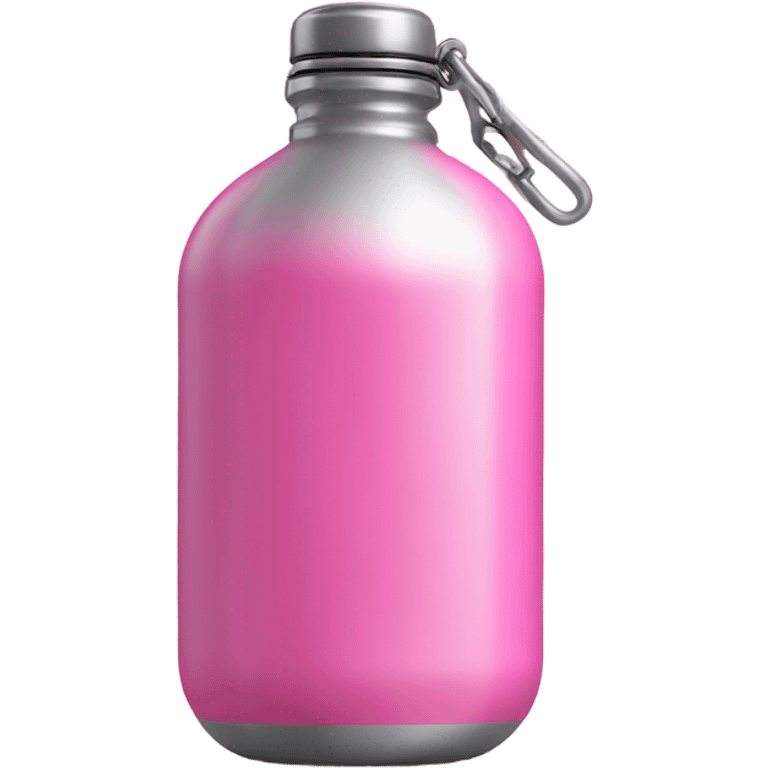 Pink metal water bottle, metal canteen emoji