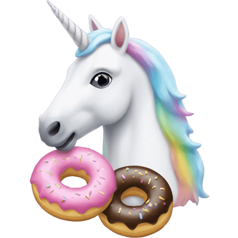 Unicorn with donuts on horn emoji