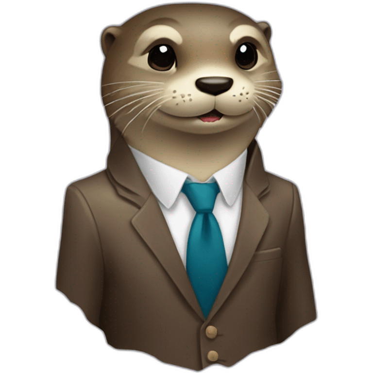 Loutre avec une cravate emoji