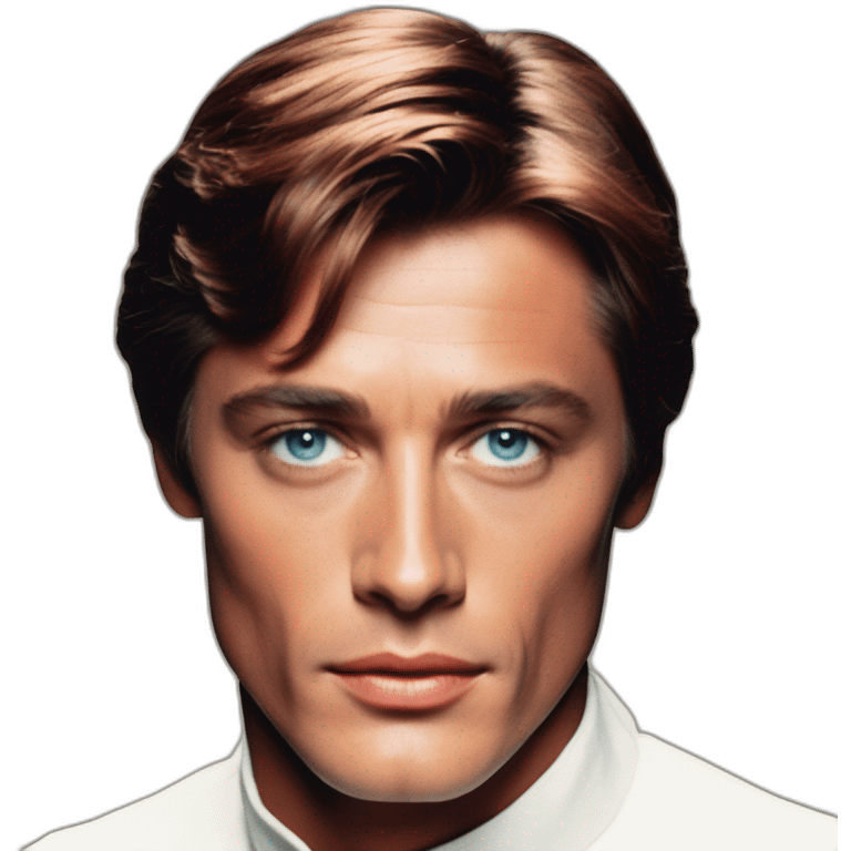 Alain Delon young priest blue eyes short red hair emoji