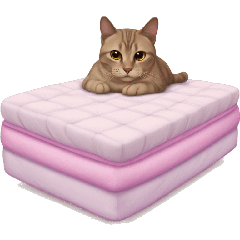 cat in robe on a heart shaped mattress love motel emoji