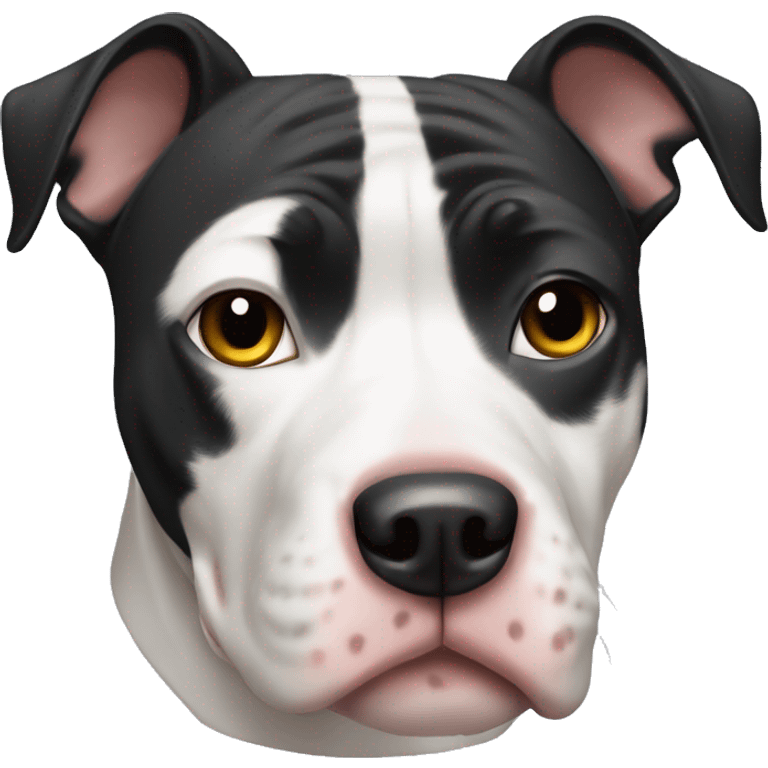 Black and white patches pitbull mix dog emoji