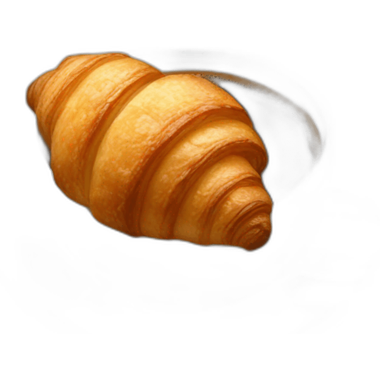 Croissant in the coffee emoji