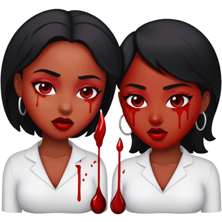 Black women with blood emoji