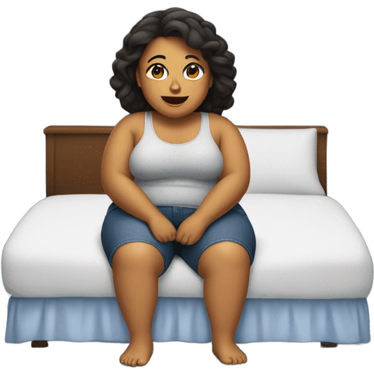 a fat girl on a bed emoji