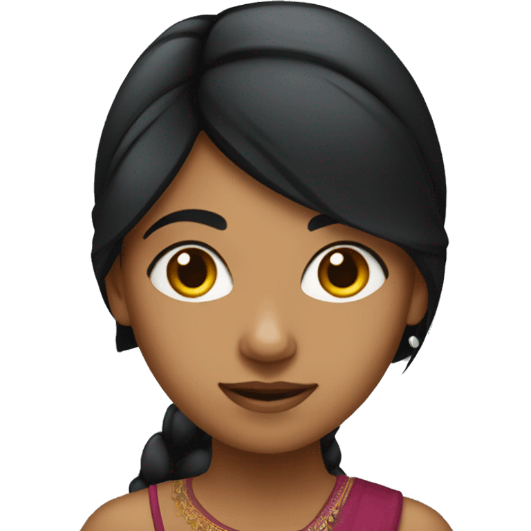 Indian girl with black hair emoji