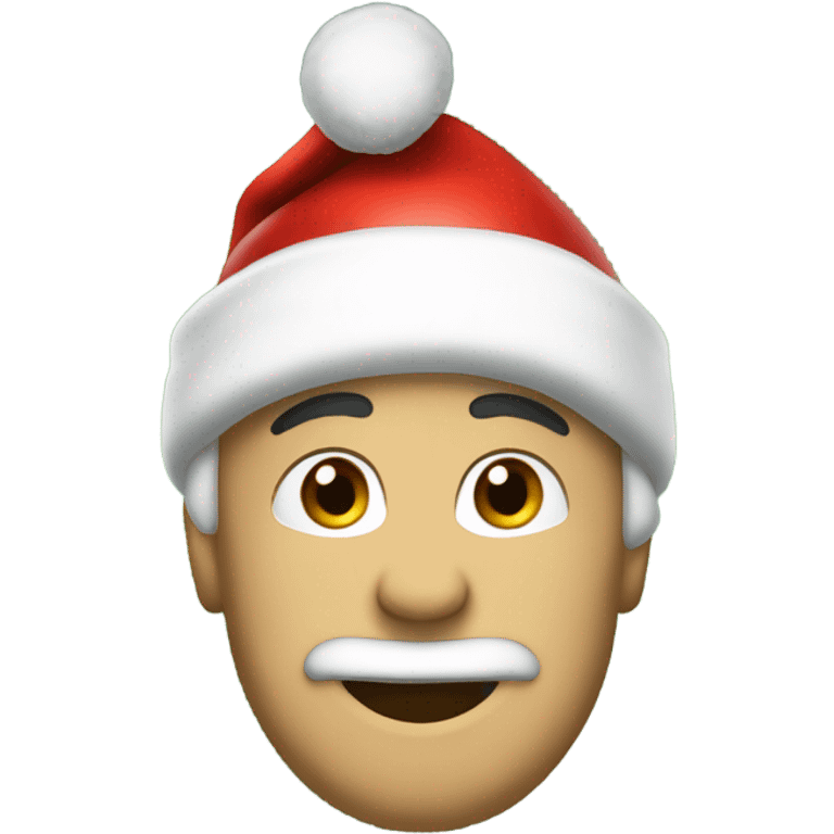 Me wearing a santa hat saying merry christmas emoji