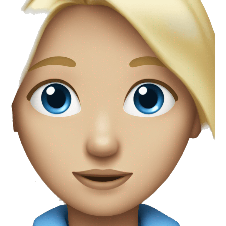 Girl with blue eyes and blonde hair  emoji