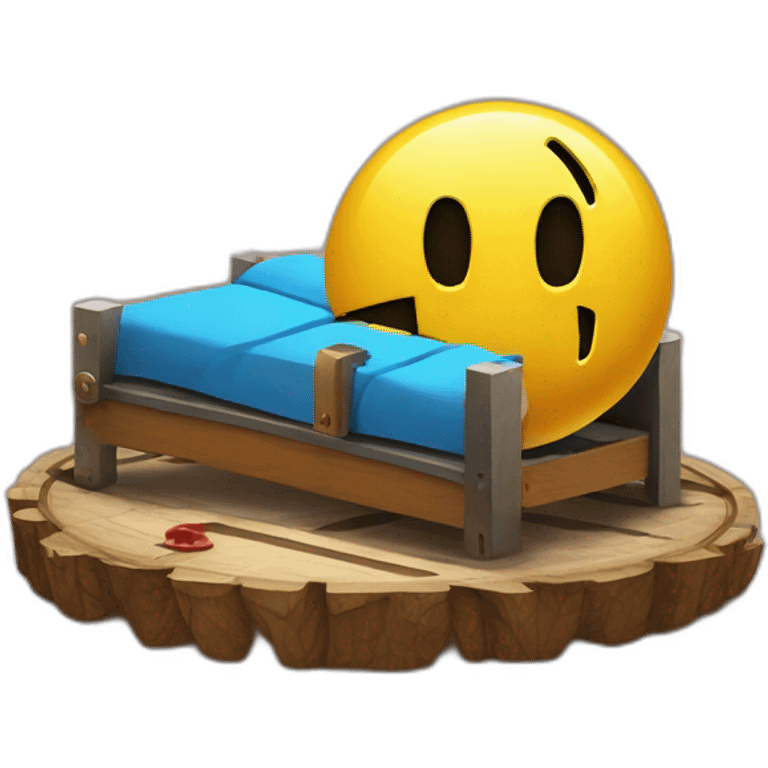 Pac-Man is sleeping on a bear trap emoji