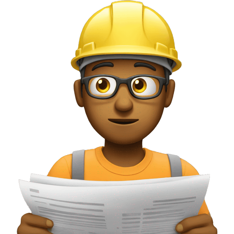 man with small hair looking at financial papers at construction site upset emoji