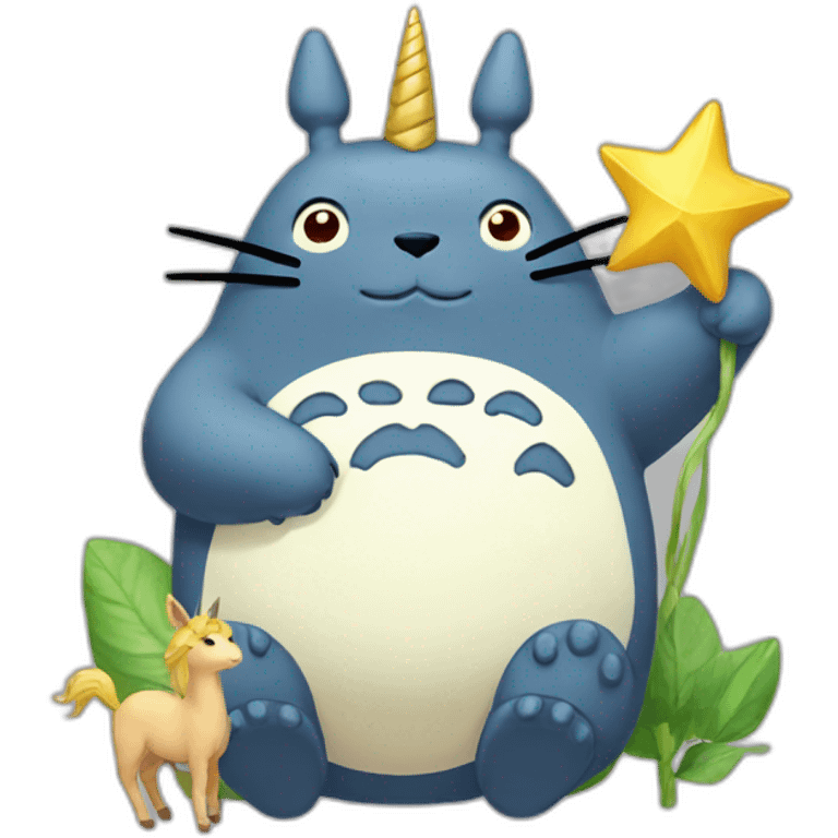 Totoro en unicornio emoji