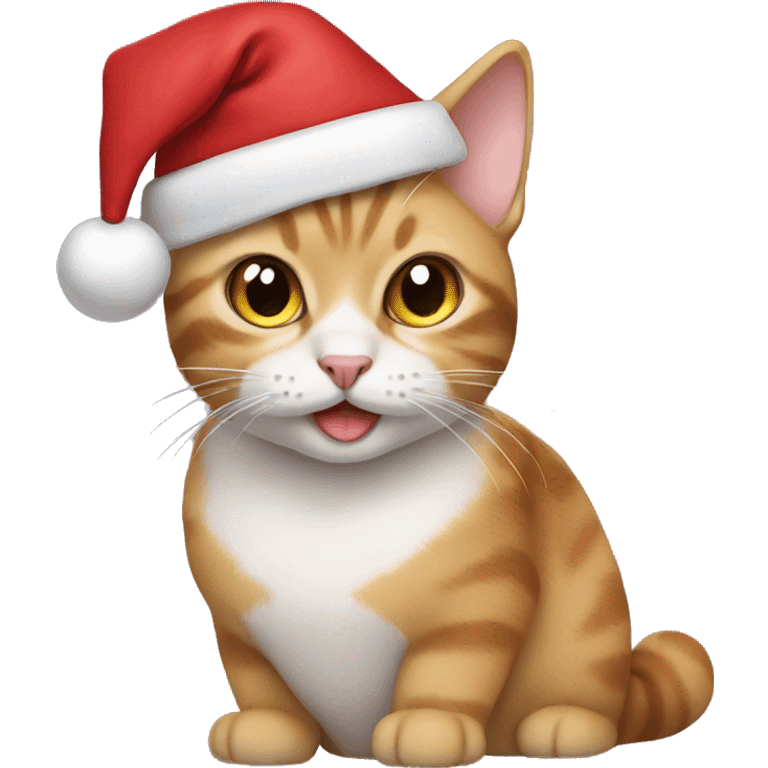 Cat wearing Santa hat emoji