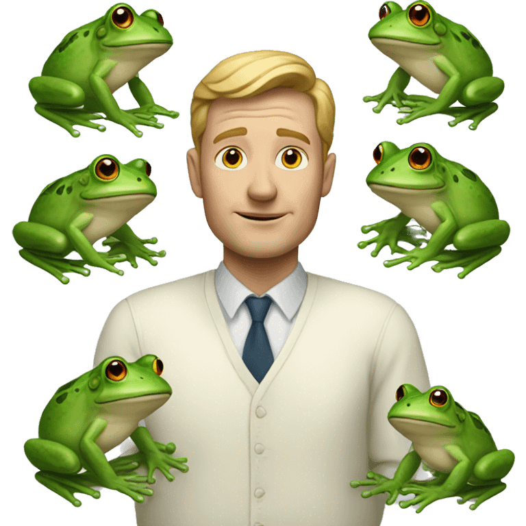 White man with frogs emoji