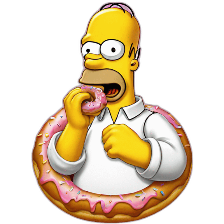 Homer simpson eat a donut emoji