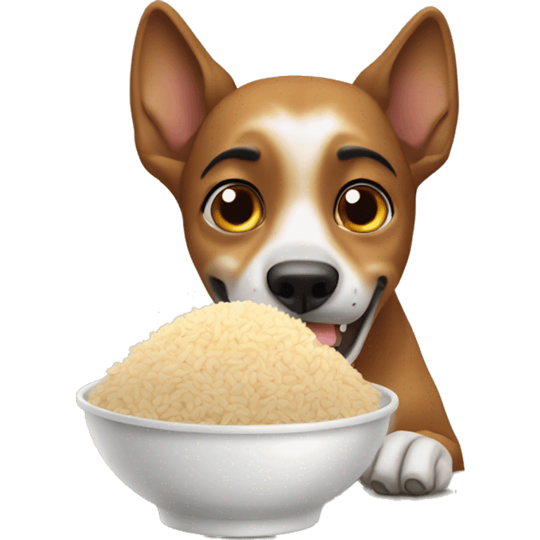 Guyanese dog eating rice emoji