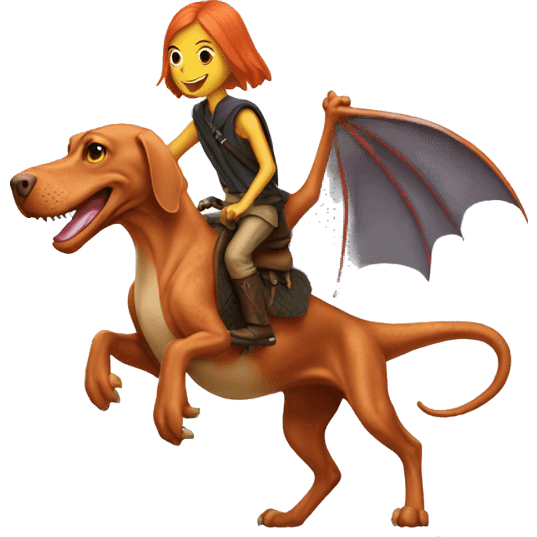 Vizsla riding dragon  emoji