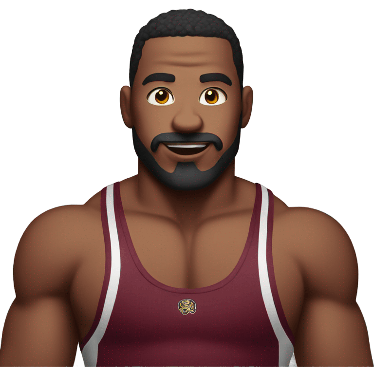 Wrestler with maroon singlet emoji