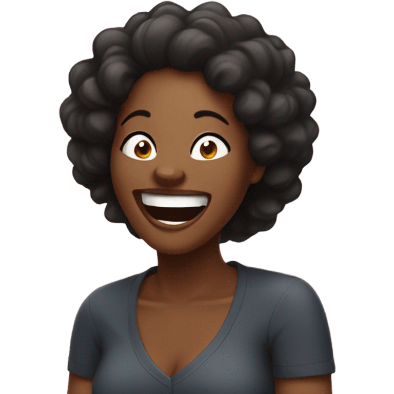 Black woman laughing hysterically  emoji