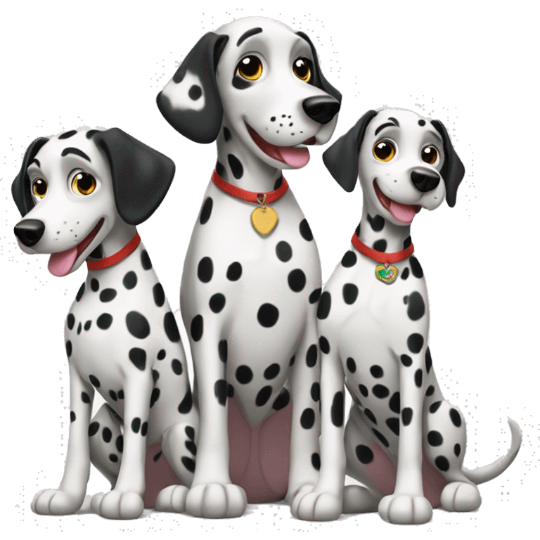 Dalmatian dog family of three emoji